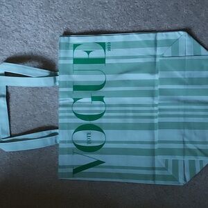 Vogue Mint Green Stripe Tote Bag